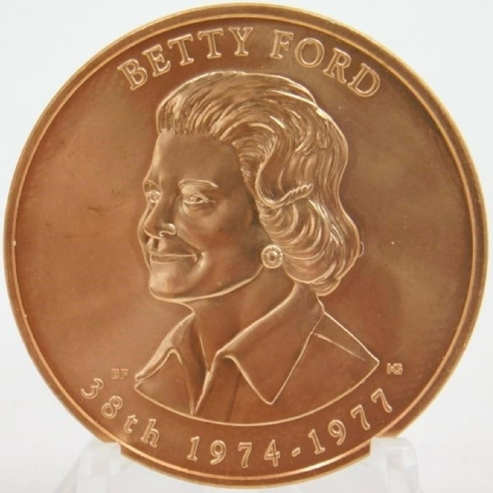 Fauk COMMEMORATIVE collectable 1974–1977 38TH BETTY FORD COPPER ROUND